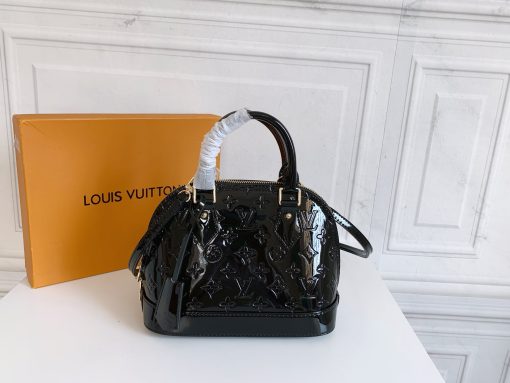 Louis Vuitton Alma Bb Monogram Vernis Leather Black 25Cm - Image 5