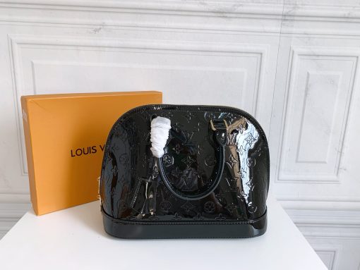 Louis Vuitton Alma Bb Monogram Vernis Leather Black 25Cm - Image 3