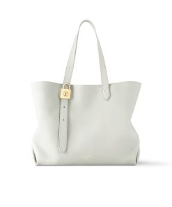 Louis Vuitton Low Key Cabas Mm Grained Calfskin White 47Cm