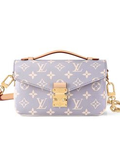 Louis Vuitton Pochette M?tis East West Coated Canvas Trianon Purple Gray 21Cm M12429