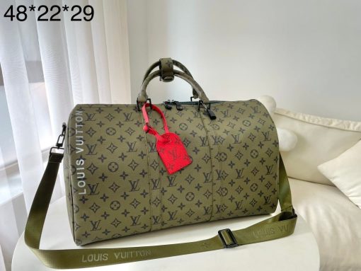 Louis Vuitton Keepall Bandouliere 55 Bag Green 48Cm M23963 - Image 2