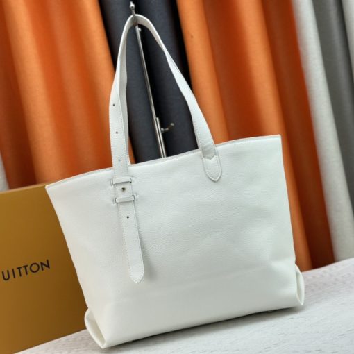 Louis Vuitton Low Key Cabas Mm Grained Calfskin White 47Cm - Image 5