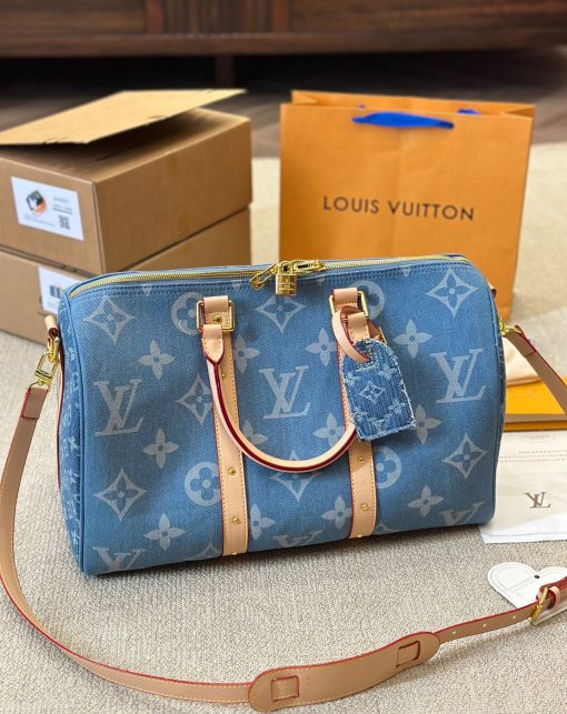 Louis Vuitton Keepall Bandouliere Denim Blue 40Cm M24315 - Image 4