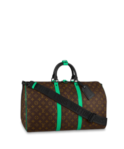 Louis Vuitton Keepall Bandouliere 50 Brown And Mint Line Macassar Canvas M46259