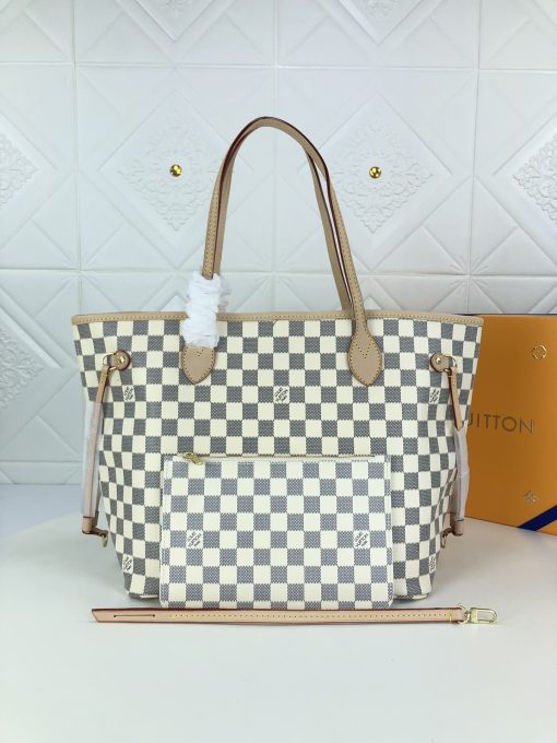 Louis Vuitton Neverfull Gm Damier Azur And Beige 40Cm N41360 - Image 10
