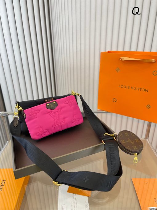 Louis Vuitton Maxi Multi Pochette Accessoires Black Pink 25Cm - Image 3