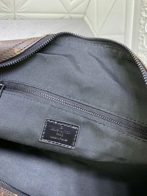 Louis Vuitton Keepall Bandouliere 50 Brown And Purple Line Macassar Canvasm46257 - Image 3