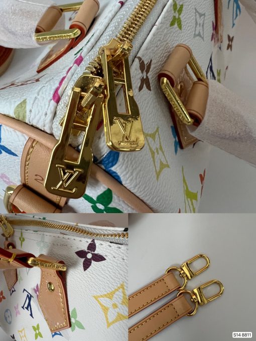 Louis Vuitton X Takashi Murakami Monogram Blanc White Multicolor Mini Speedy 20Cm - Image 4