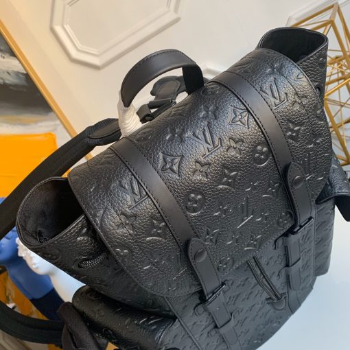 Louis Vuitton Christopher Backpack Mm Taurillon Monogram Black 45Cm M55699 - Image 4