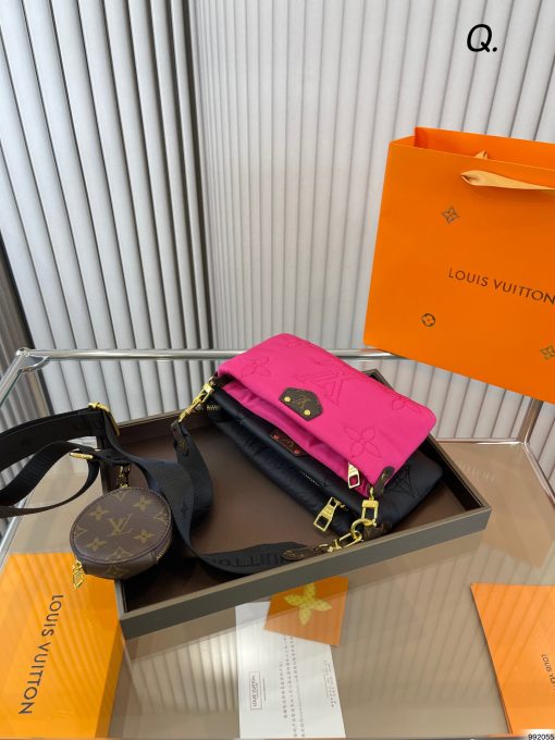 Louis Vuitton Maxi Multi Pochette Accessoires Black Pink 25Cm - Image 9