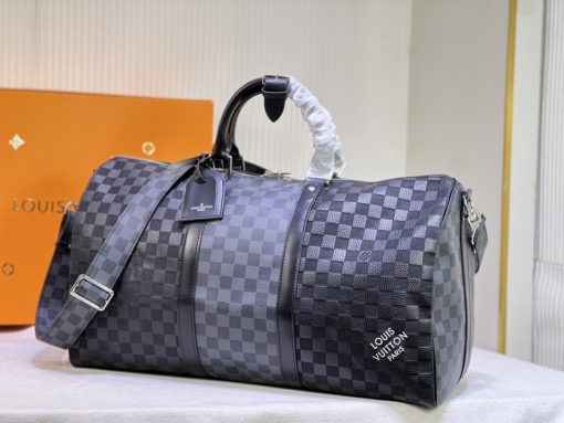 Louis Vuitton  Keepall 50 Black Graphite N40443 - Image 9