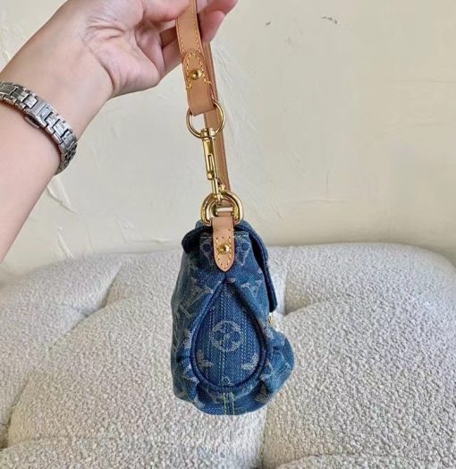 Louis Vuitton Pleaty Handbag Monogram Denim Blue 26Cm M95050 - Image 7