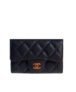 Chanel Classic Card Holder Wallet Black Ap0214