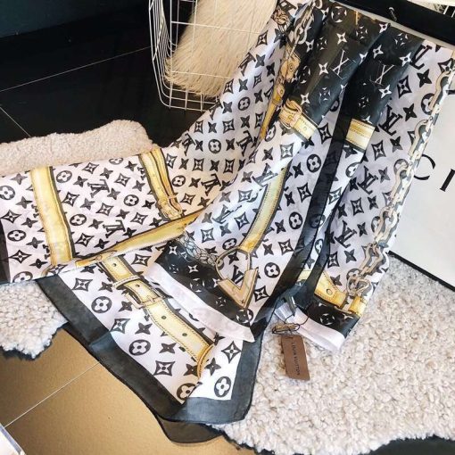 Louis Vuitton Monogram Patterned Silk Scarf Yellow 180cm - Image 2