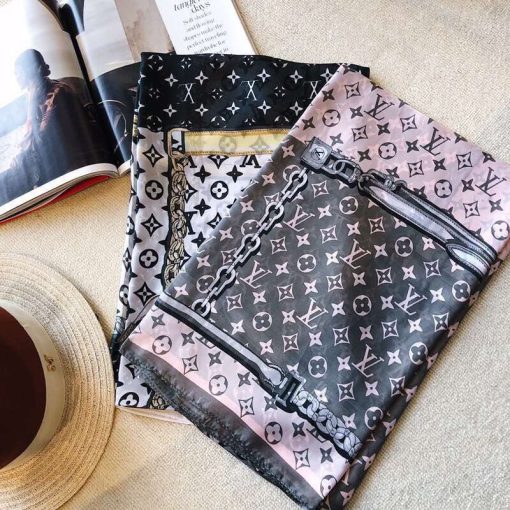 Louis Vuitton Monogram Patterned Silk Scarf Yellow 180cm - Image 4