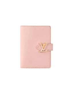 Louis Vuitton Lv Vertical Compact Wallet Taurillon Leather Rose 12Cm