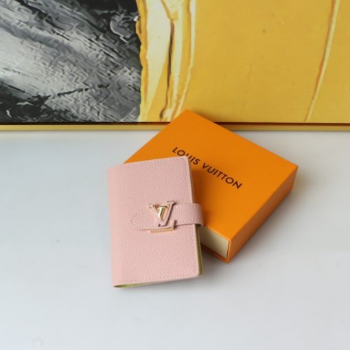 Louis Vuitton Lv Vertical Compact Wallet Taurillon Leather Rose 12Cm - Image 2