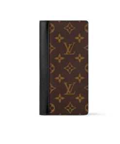 Louis Vuitton Brazza Wallet Monogram Macassar Brown 19Cm M69410