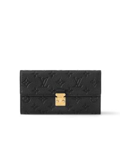 Louis Vuitton Sarah Wallet Monogram Empreinte Black 19Cm M82638