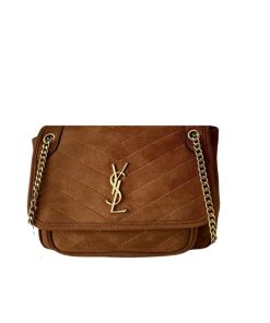 Saint Laurent Suede Nolita Bag Brown 28Cm