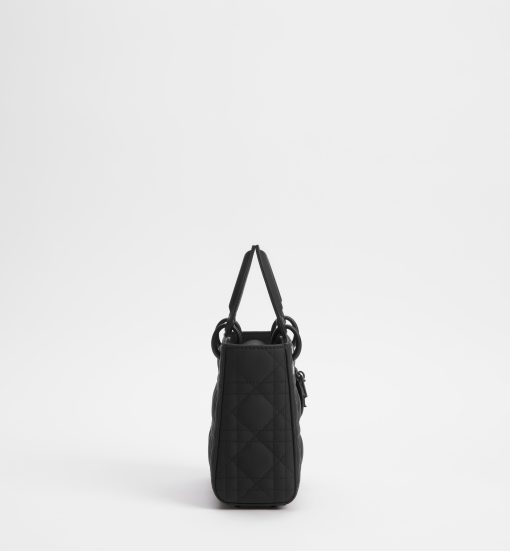 Mini Lady Dior Bag Black Ultramatte Cannage Calfskin - Image 5