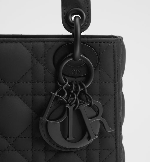 Mini Lady Dior Bag Black Ultramatte Cannage Calfskin - Image 2
