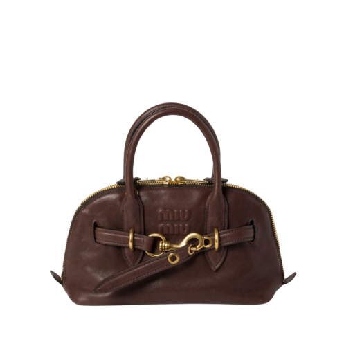 Miu Miu Aventure nappa leather top-handle bag Briarwood - Image 2