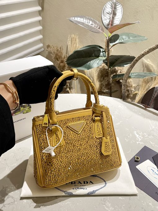 Platinum Prada Galleria Satin Mini-bag With Crystals - Image 2