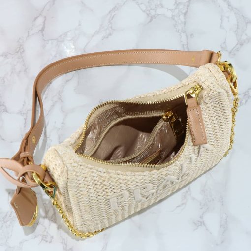 Prada Re Edition Crochet Bag Natural 22cm 1bc204 - Image 2