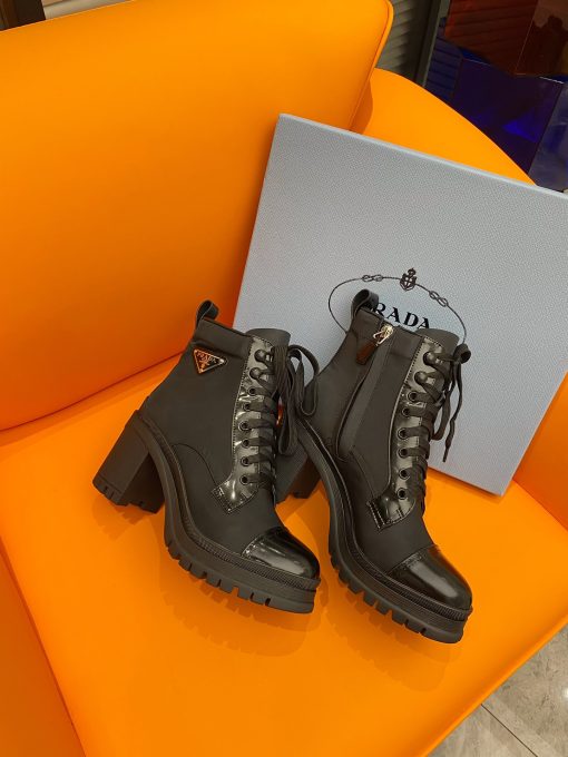 Prada Logo Plaque Ankle Boots Black - Image 5