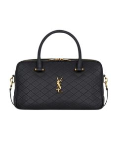 Saint Laurent Lyia Duffle In Quilted Lambskin Black 31Cm 7667851El071000
