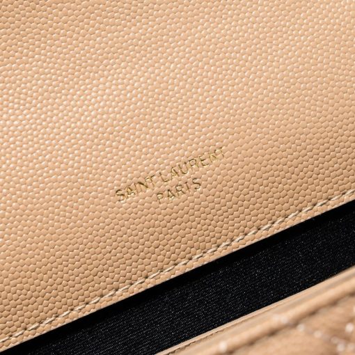 Saint Laurent Envelope Matelasse Grain De Poudre Dark Beige 24Cm - Image 8