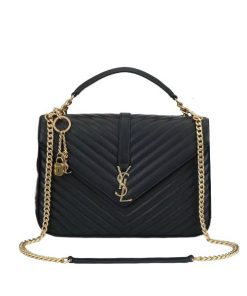 Saint Laurent College Large Chain Bag Black 32Cm 600278Brm071000