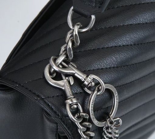 Saint Laurent College Large Chain Bag Black 24Cm 600278Brm041000 - Image 3