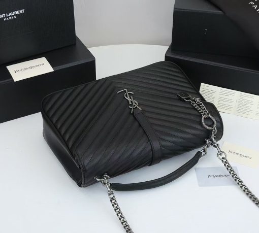 Saint Laurent College Large Chain Bag Black 24Cm 600278Brm041000 - Image 5