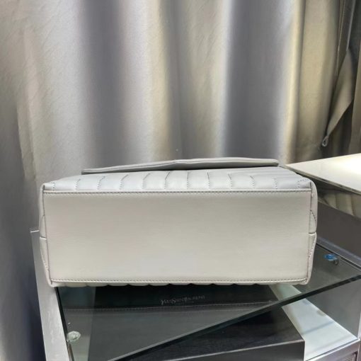 Saint Laurent Loulou Medium Chain Bag In Matelasse Y Leather Gray - Image 7