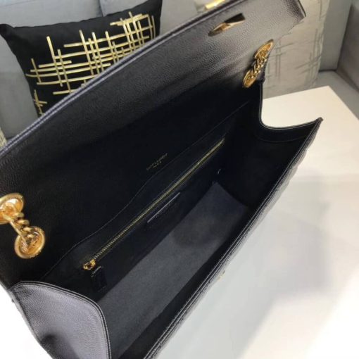 Saint Laurent Envelope Large Bag In Mix Matelasse Grain De Poudre Embossed Black Gold 31Cm 600166Bow911000 - Image 9