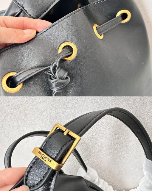 Saint Laurent Paris Vii Medium Flat Hobo Bag In Smooth Leather Black 28Cm 697941Aaamd1000 - Image 8