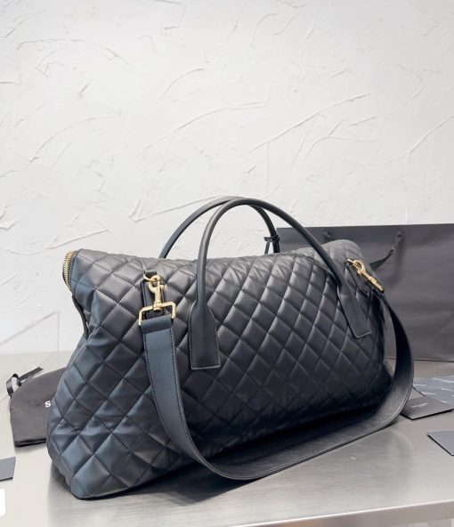 Saint Laurent Giant Travel Bag In Quilted Leather Black 55Cm 736009Aabk91000 - Image 3