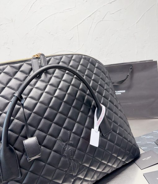 Saint Laurent Giant Travel Bag In Quilted Leather Black 55Cm 736009Aabk91000 - Image 7