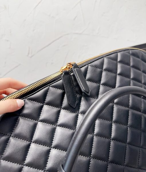 Saint Laurent Giant Travel Bag In Quilted Leather Black 55Cm 736009Aabk91000 - Image 8