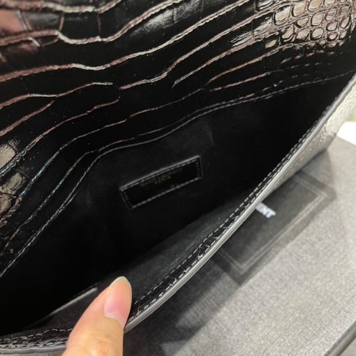 Saint Laurent Uptown Pouch In Crocodile Embossed Shiny Leather 565739Dnd0J1000 - Image 6