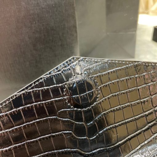 Saint Laurent Uptown Pouch In Crocodile Embossed Shiny Leather 565739Dnd0J1000 - Image 5