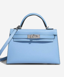 Hermès Kelly 25 Sellier Bleu Brume Epsom Palladium Hardware