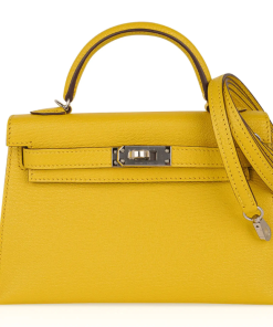 Hermès Kelly 25 Sellier Jaune Epsom Palladium Hardware