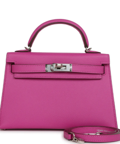 Hermès Kelly 25 Sellier Rose Pourpre Epsom Palladium Hardware