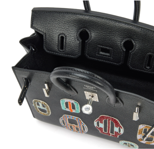 Birkin 25 Black Sellier in Leather with Silver Hardware - Image 2