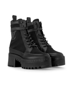 Louis Vuitton Ruby Flat Boots Suede Calfskin And Shearling Beige 1Agwgb