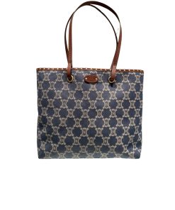 Celine Macadam Denim Tote Bag Indigo Navy Blue 34Cm