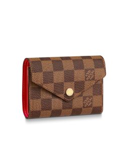 Louis Vuitton Victorine Wallet Damier Canvas Red 12Cm N41659
